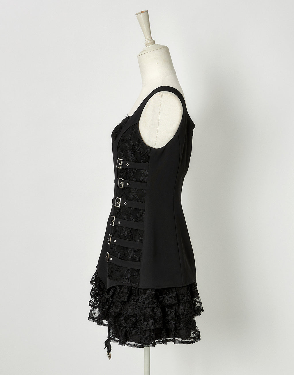 Buckle belt garter dress