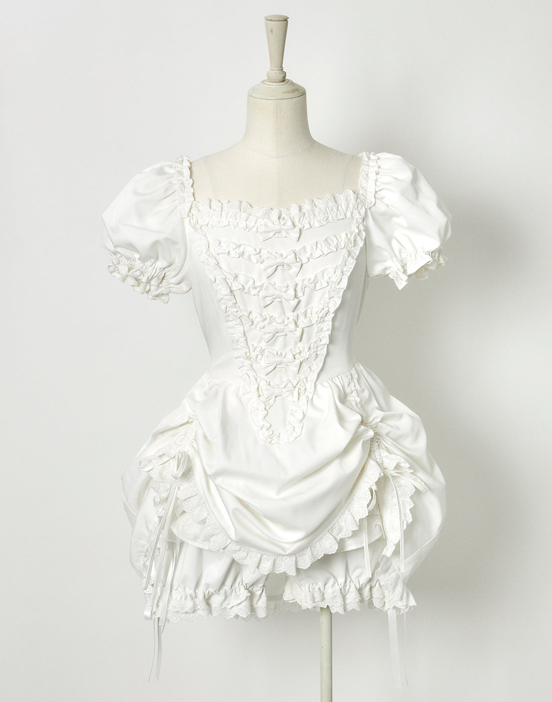 Bone ribbon puff doll dress
