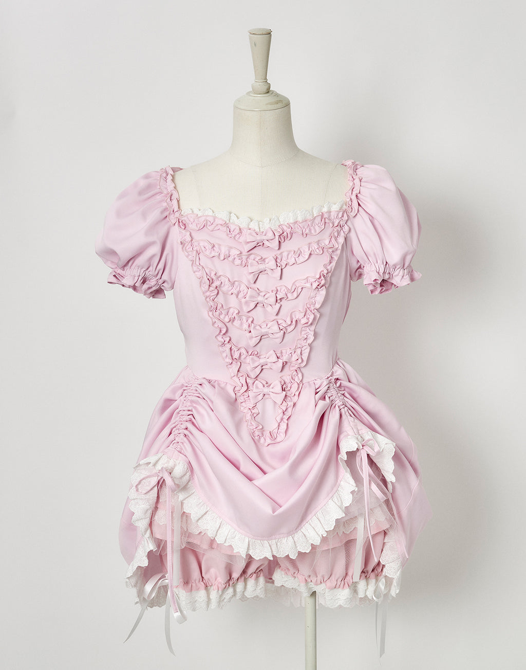 Bone ribbon puff doll dress