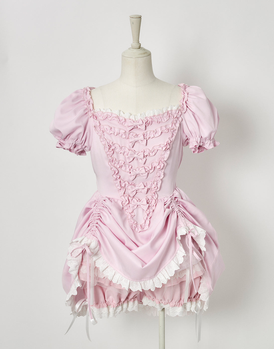 Bone ribbon puff doll dress