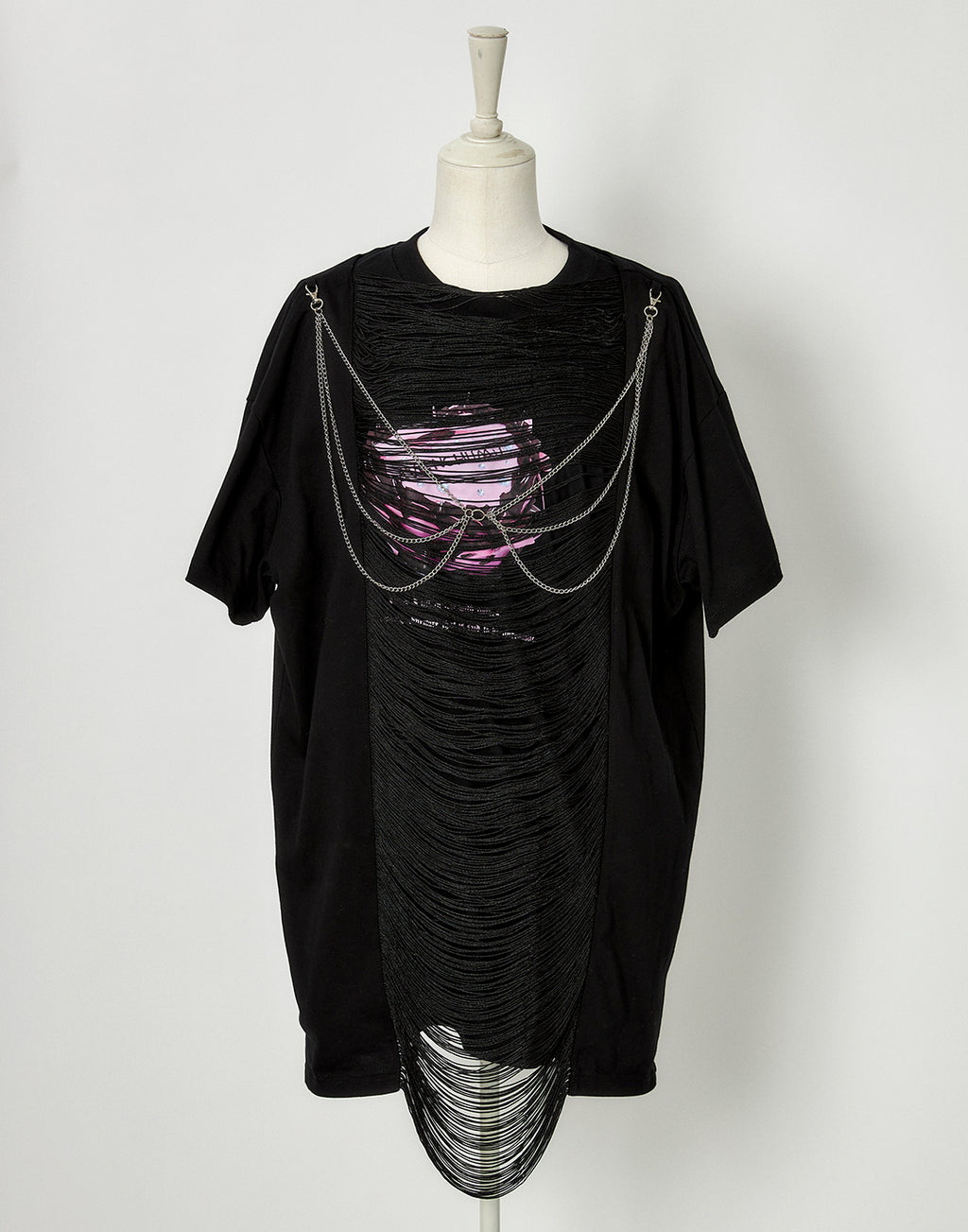 Fringe bone chain t-shirt