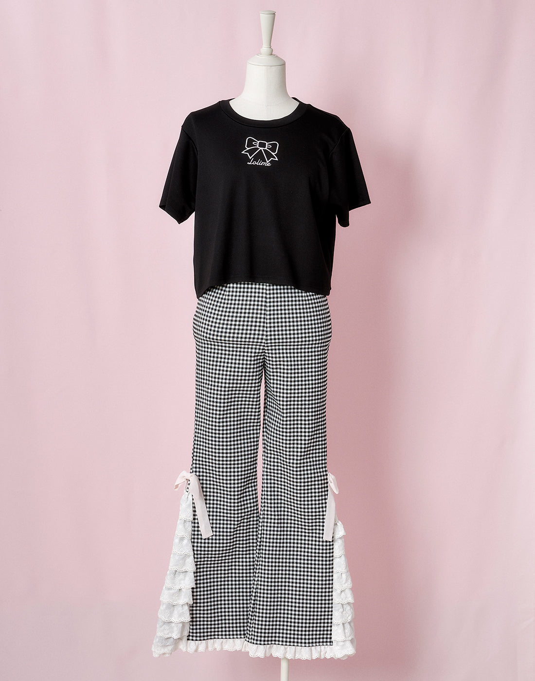 Lolime PRETTY UP Gingham checked Pants