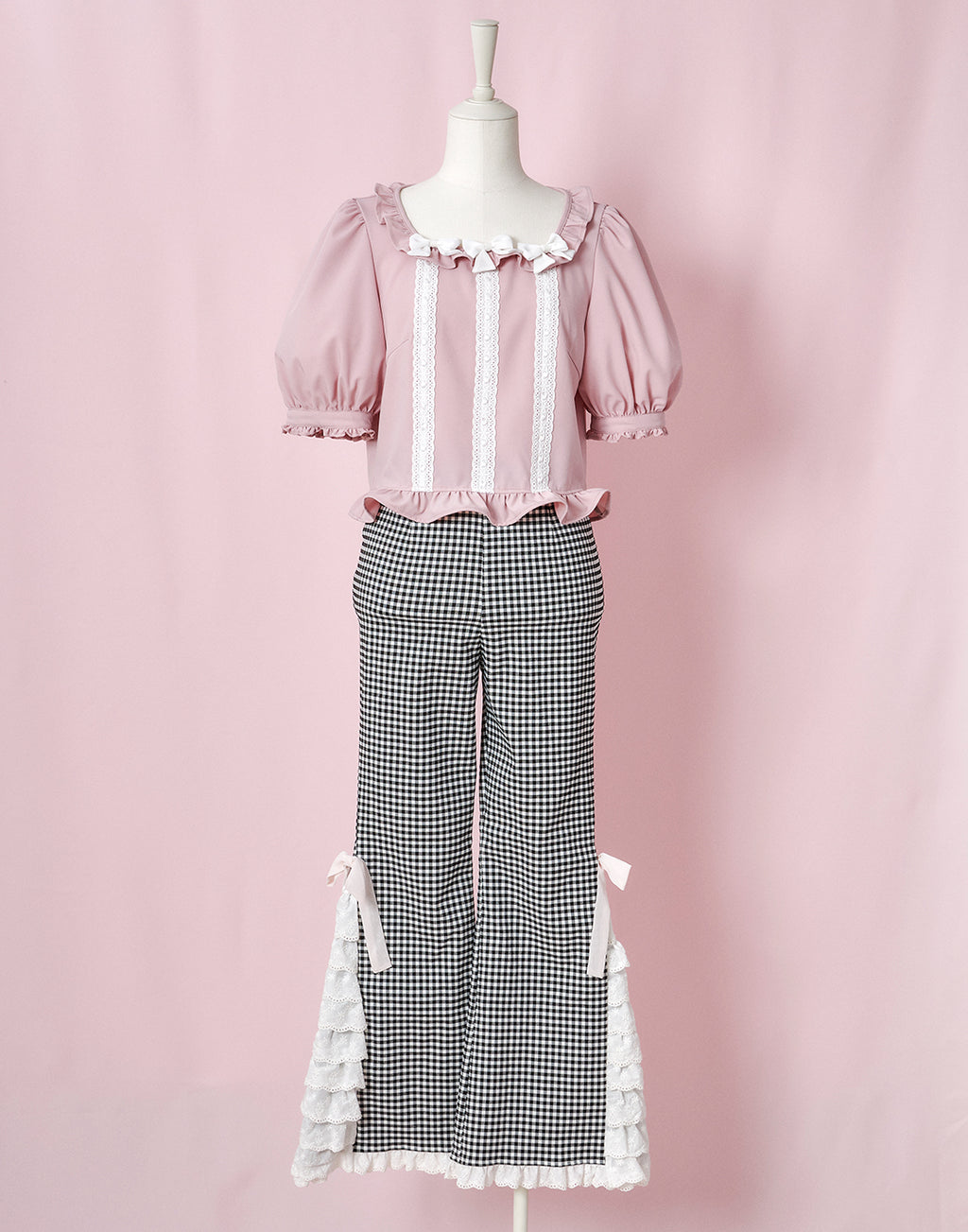 Lolime PRETTY UP Gingham checked Pants