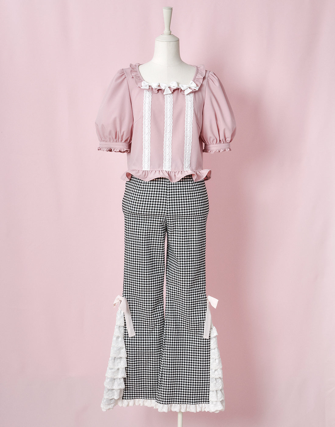 Lolime PRETTY UP Gingham checked Pants