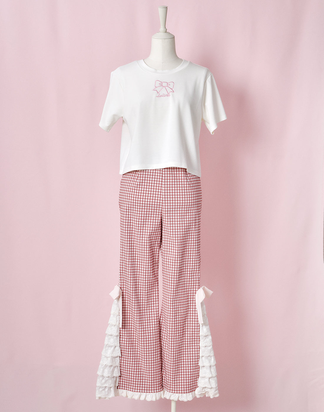 Lolime PRETTY UP Gingham checked Pants