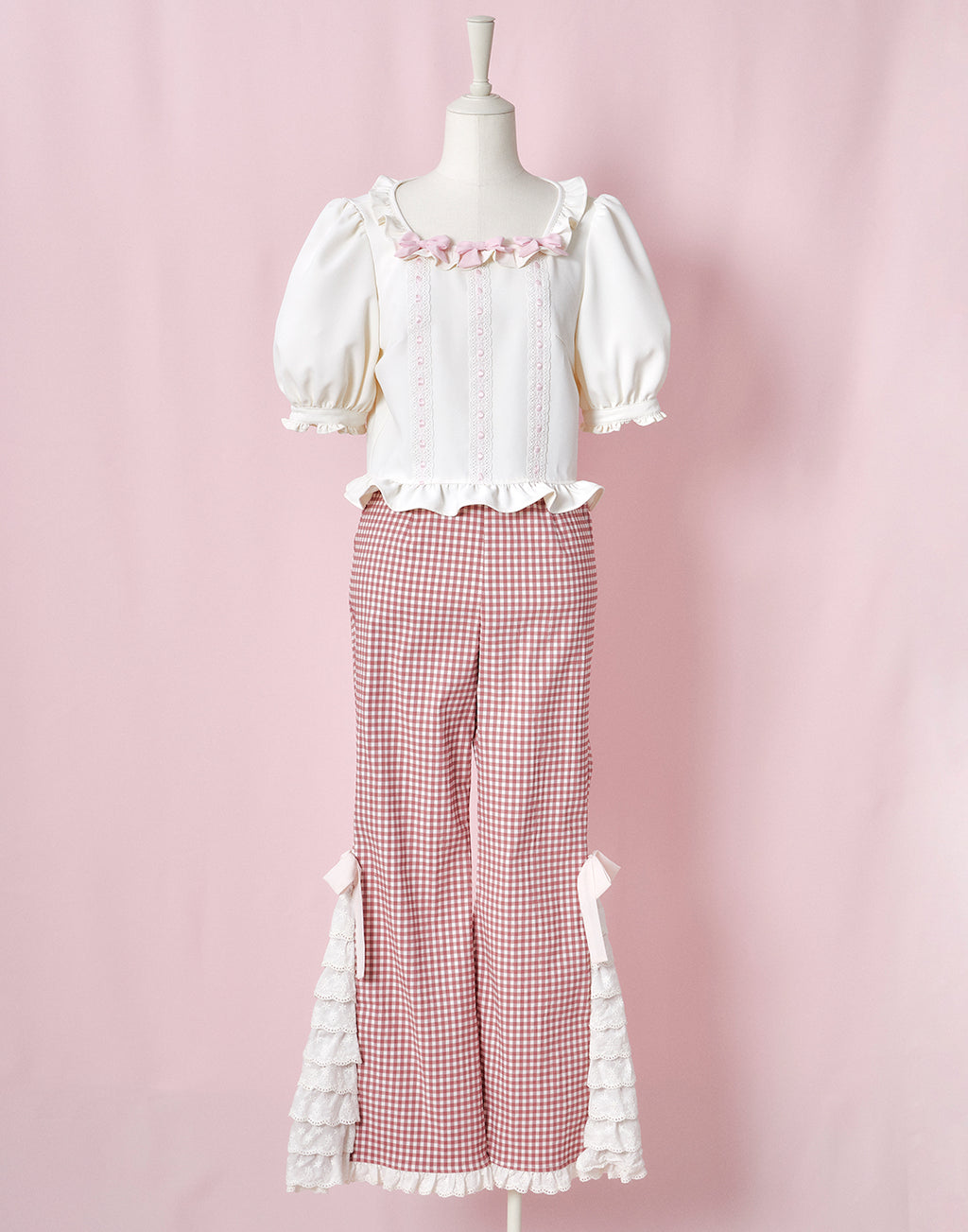 Lolime PRETTY UP Gingham checked Pants