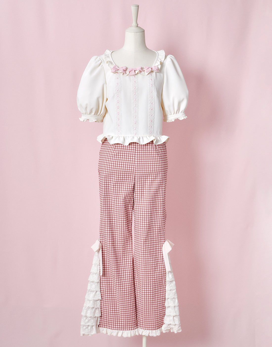 Lolime PRETTY UP Gingham checked Pants