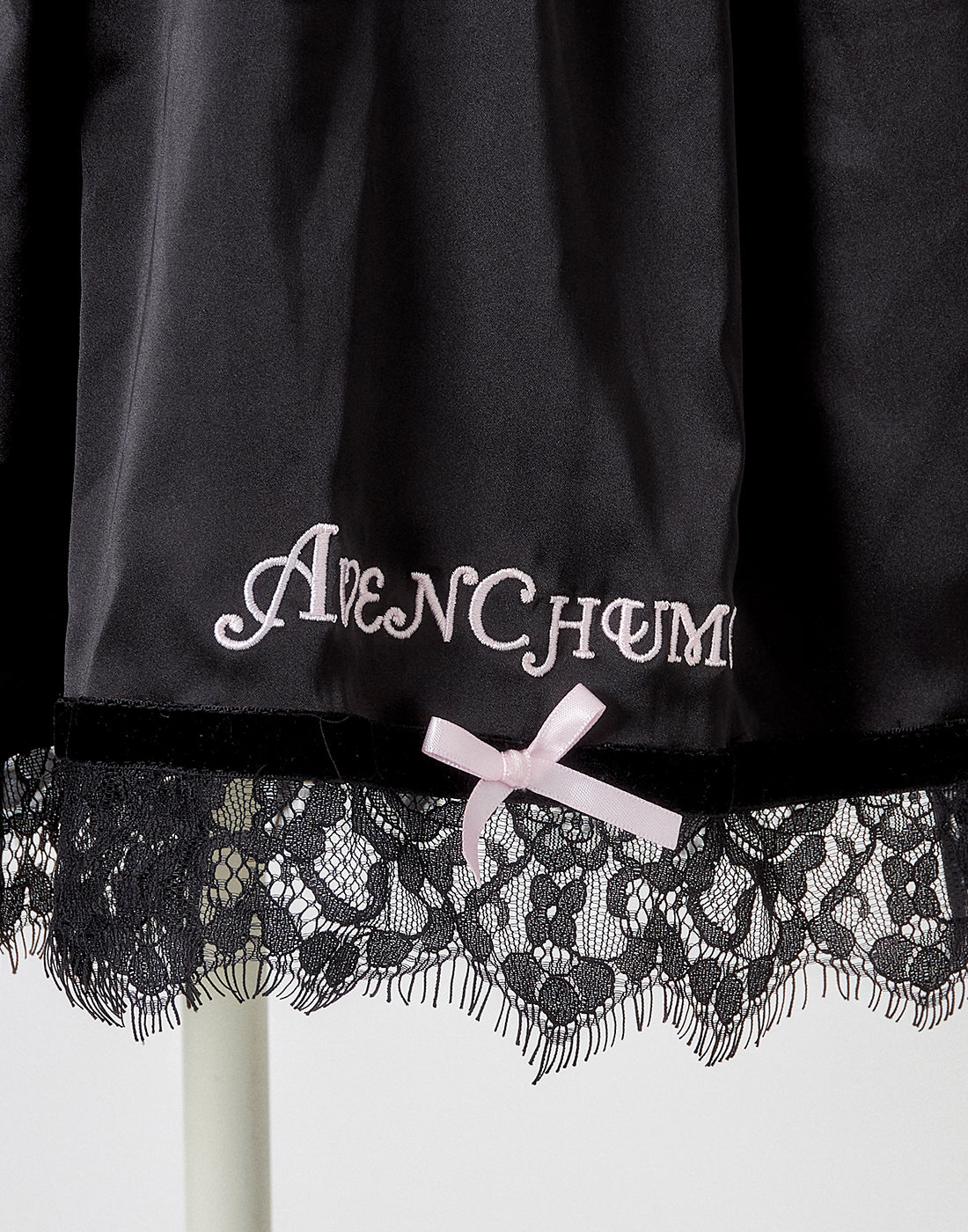 AVENCHUMU Dot tulle & ribbon satin babydoll