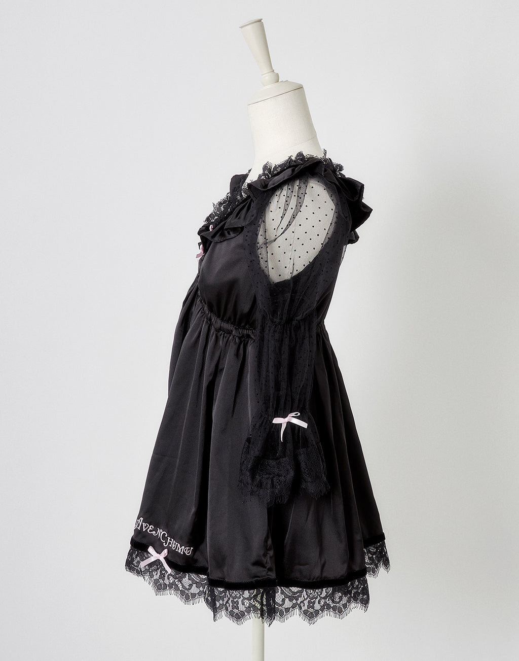 AVENCHUMU Dot tulle & ribbon satin babydoll