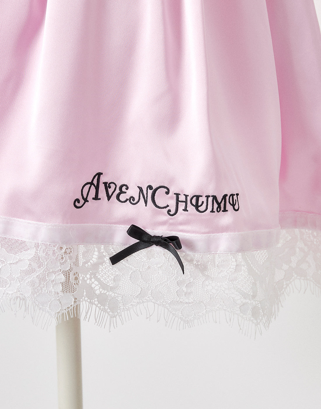 AVENCHUMU Dot tulle & ribbon satin babydoll