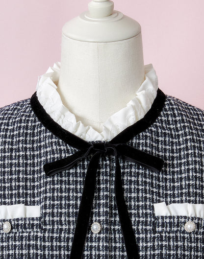 (September Delivery) mellfy memory Love and classy tweed Dress