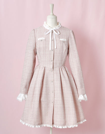 (September Delivery) mellfy memory Love and classy tweed Dress
