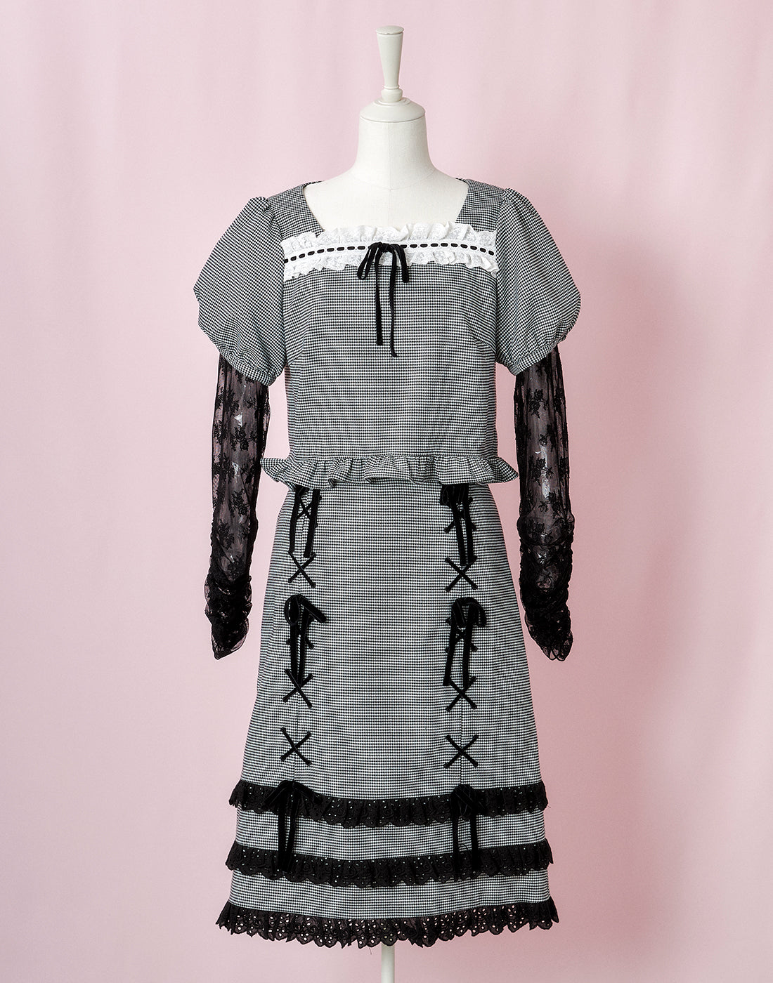 mellfy memory Like a doll classic check tight Skirt