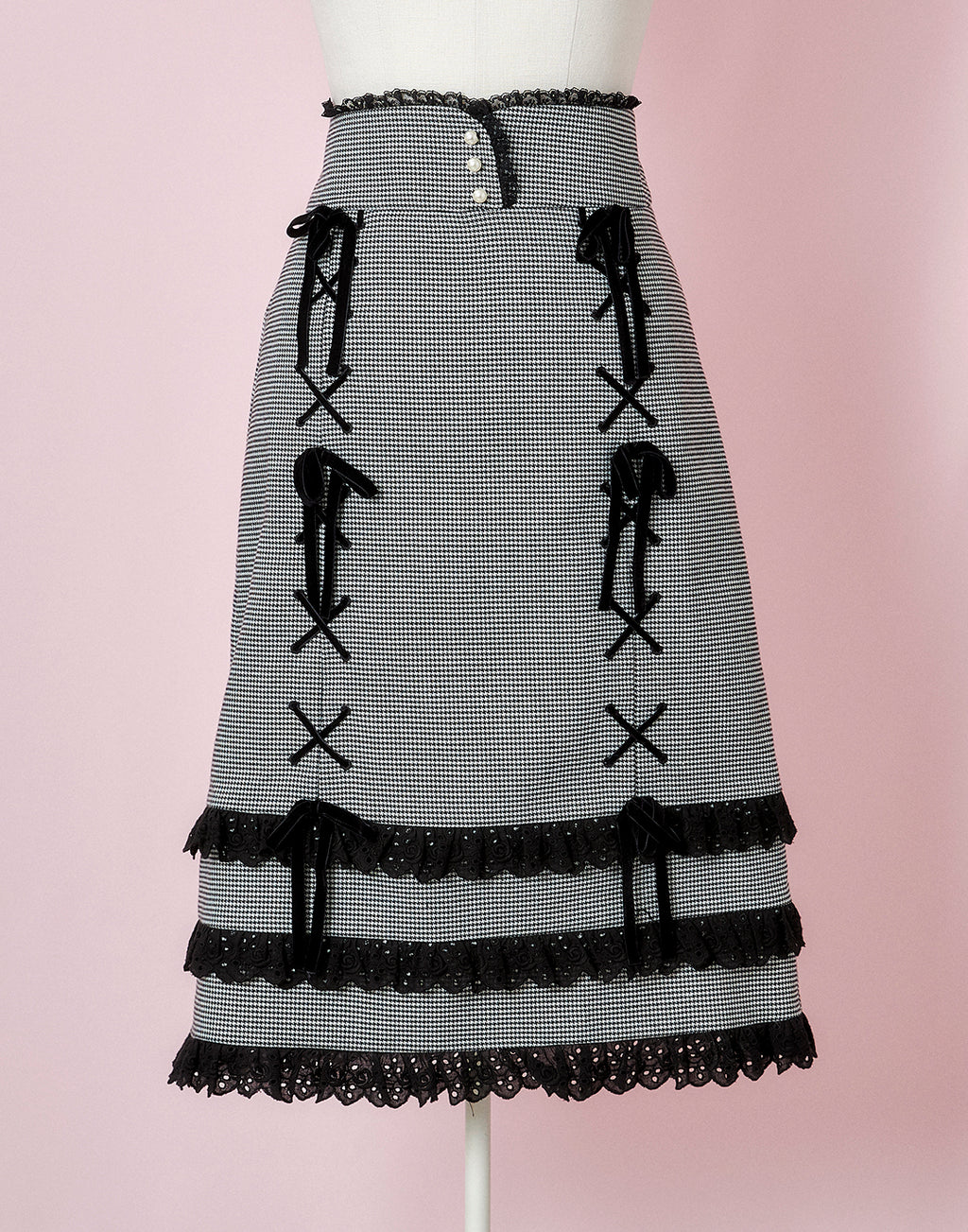 mellfy memory Like a doll classic check tight Skirt