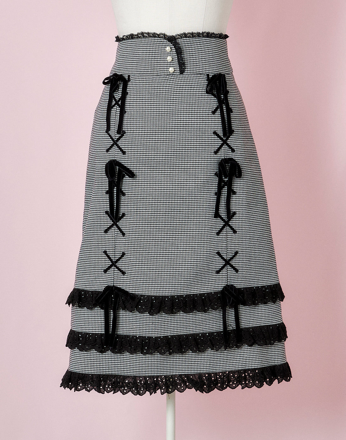 mellfy memory Like a doll classic check tight Skirt