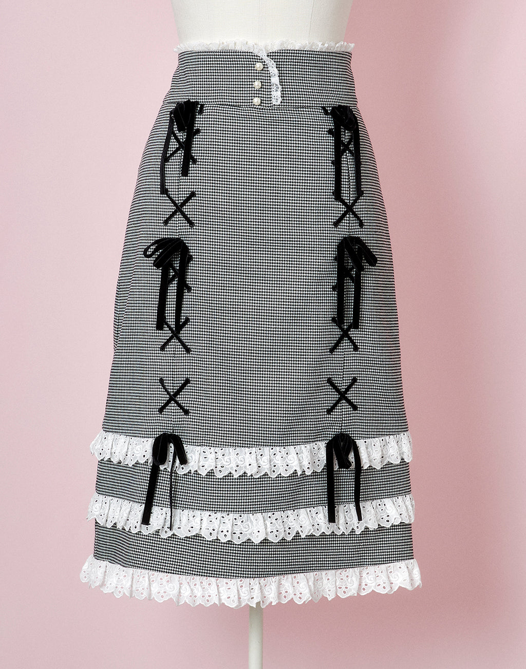 mellfy memory Like a doll classic check tight Skirt