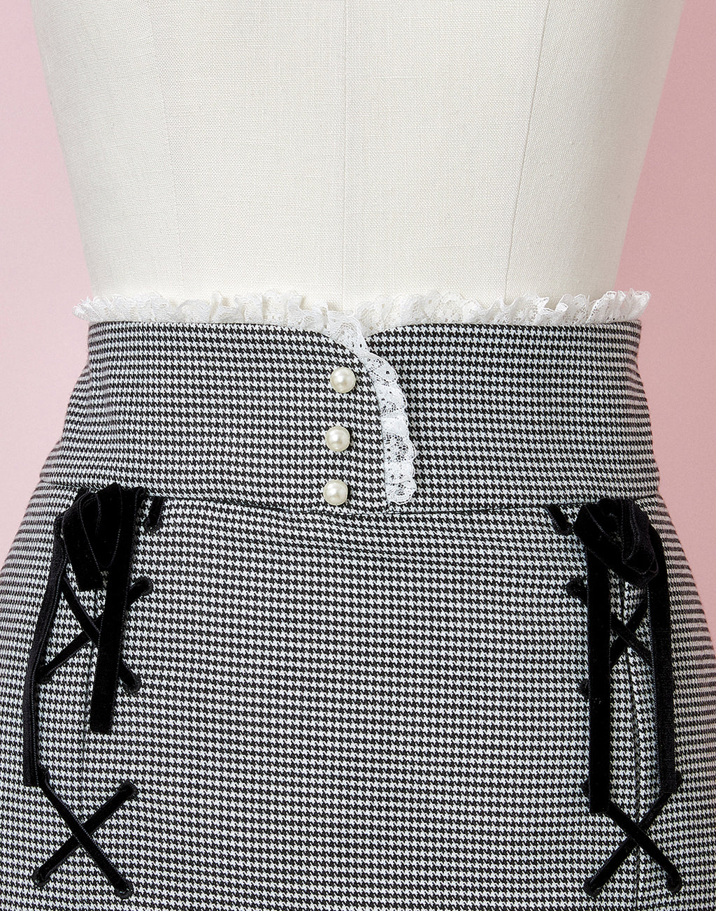 mellfy memory Like a doll classic check tight Skirt