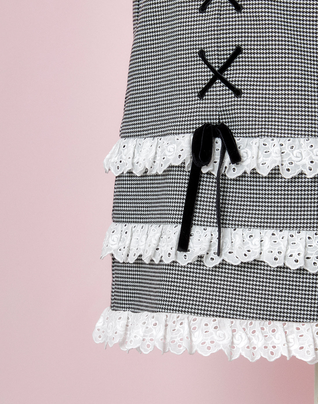 mellfy memory Like a doll classic check tight Skirt