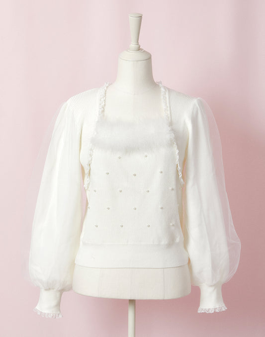mellfy memory Fairy swan bolero-like Knit Top