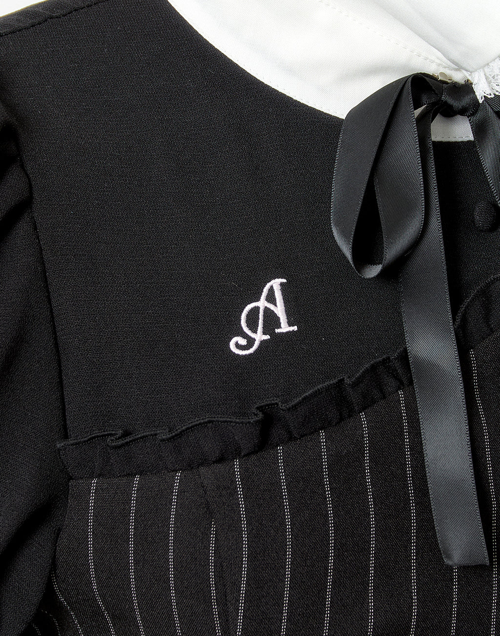 <Deliver in Late September> AVENCHUMU Stripe ruffle frill corset balloon one piece