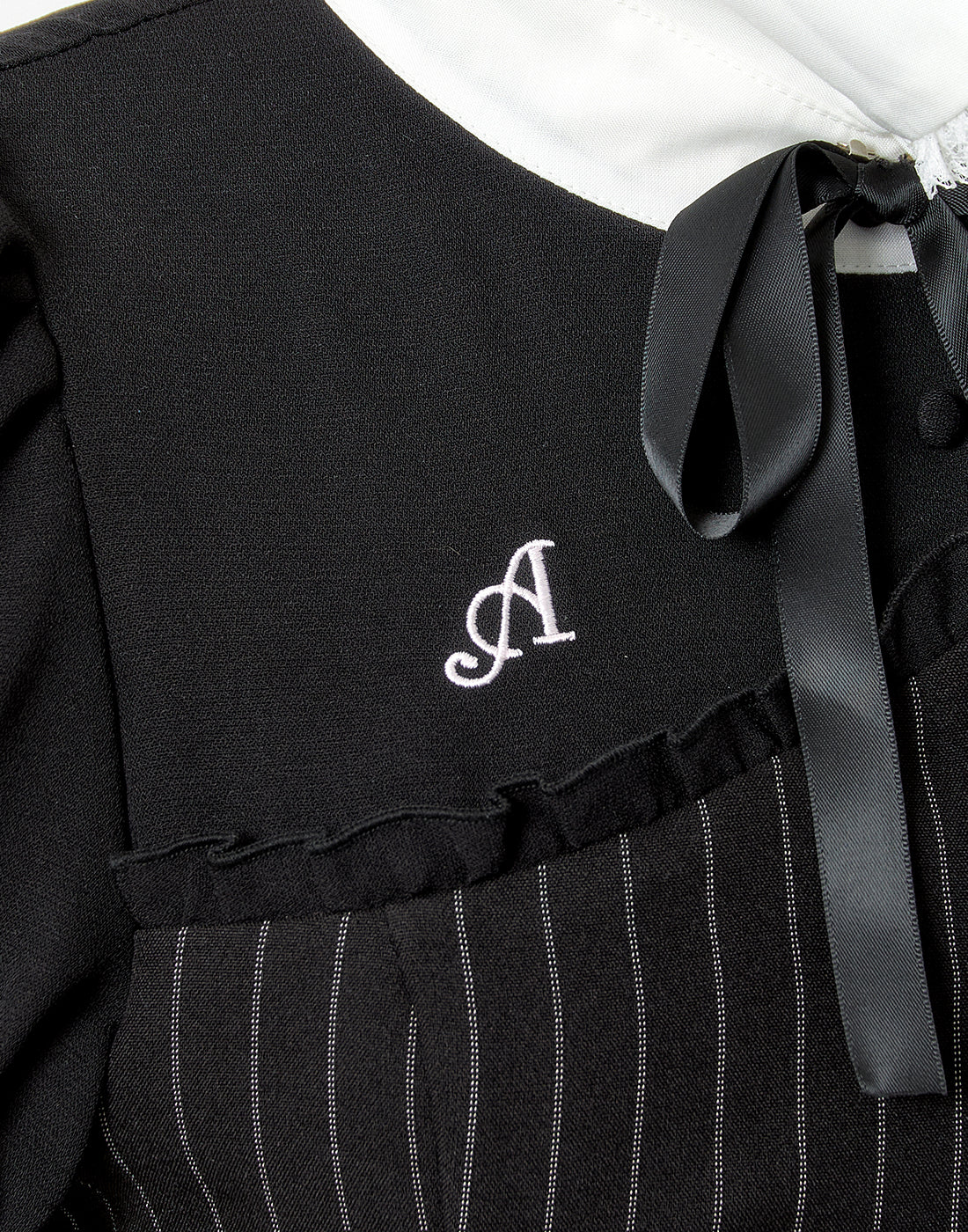 <Deliver in Late September> AVENCHUMU Stripe ruffle frill corset balloon one piece