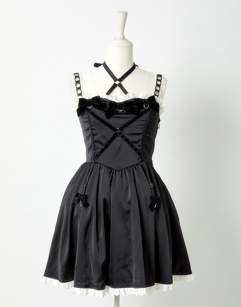 AVENCHUMU Back ruffle ribbon harness one piece