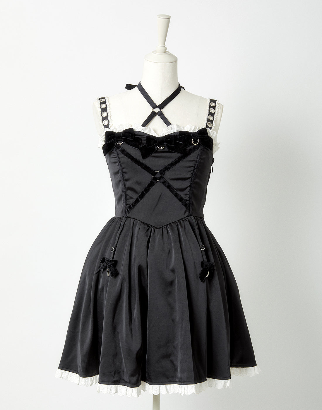 AVENCHUMU Back ruffle ribbon harness one piece