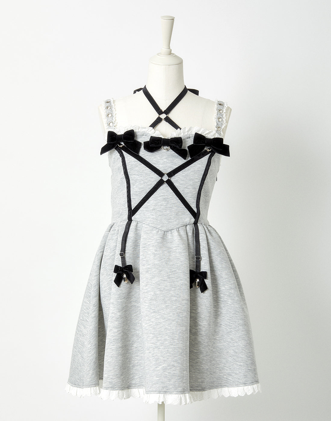 AVENCHUMU Back ruffle ribbon harness one piece