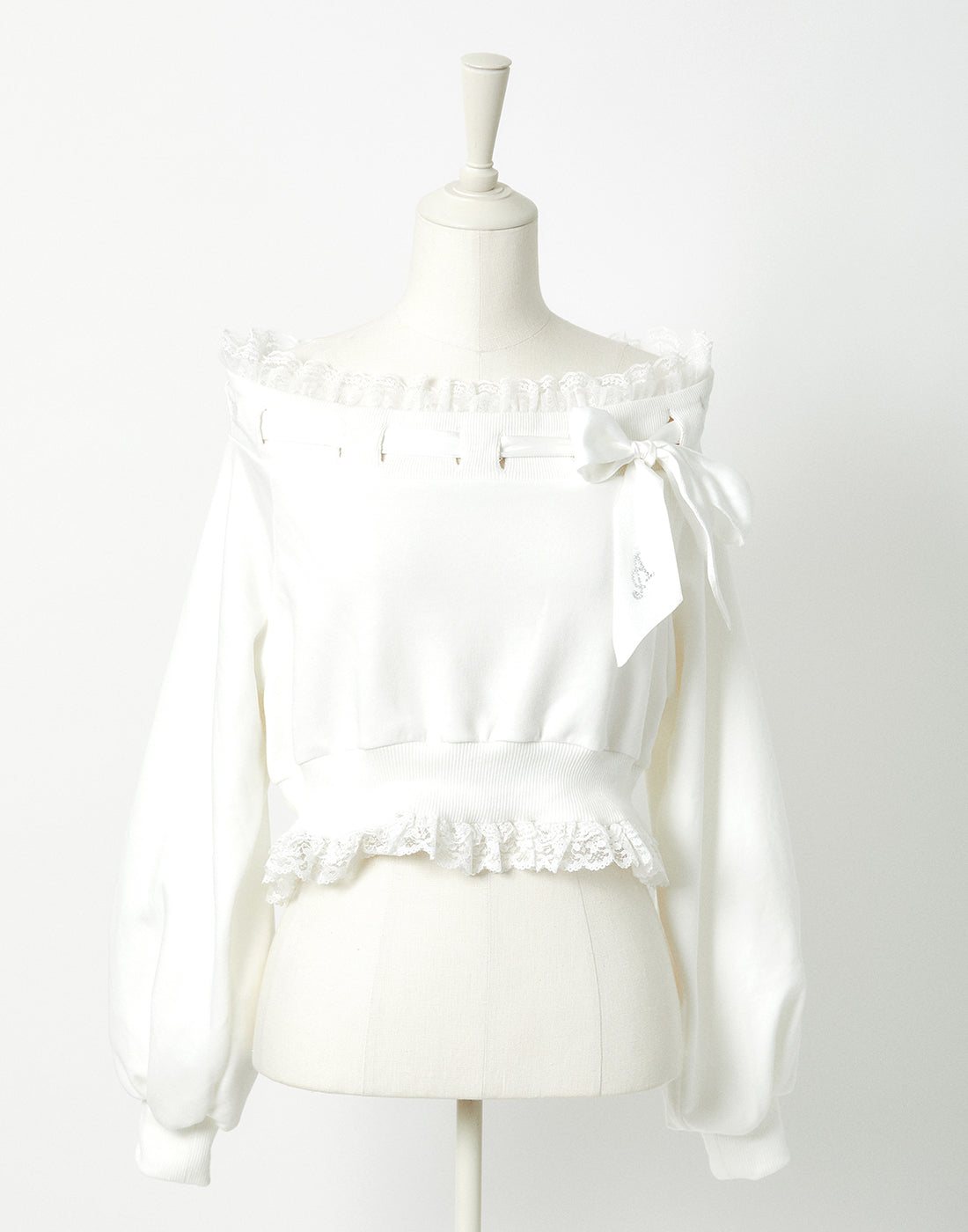 AVENCHUMU Off shoulder satin ribbon tops