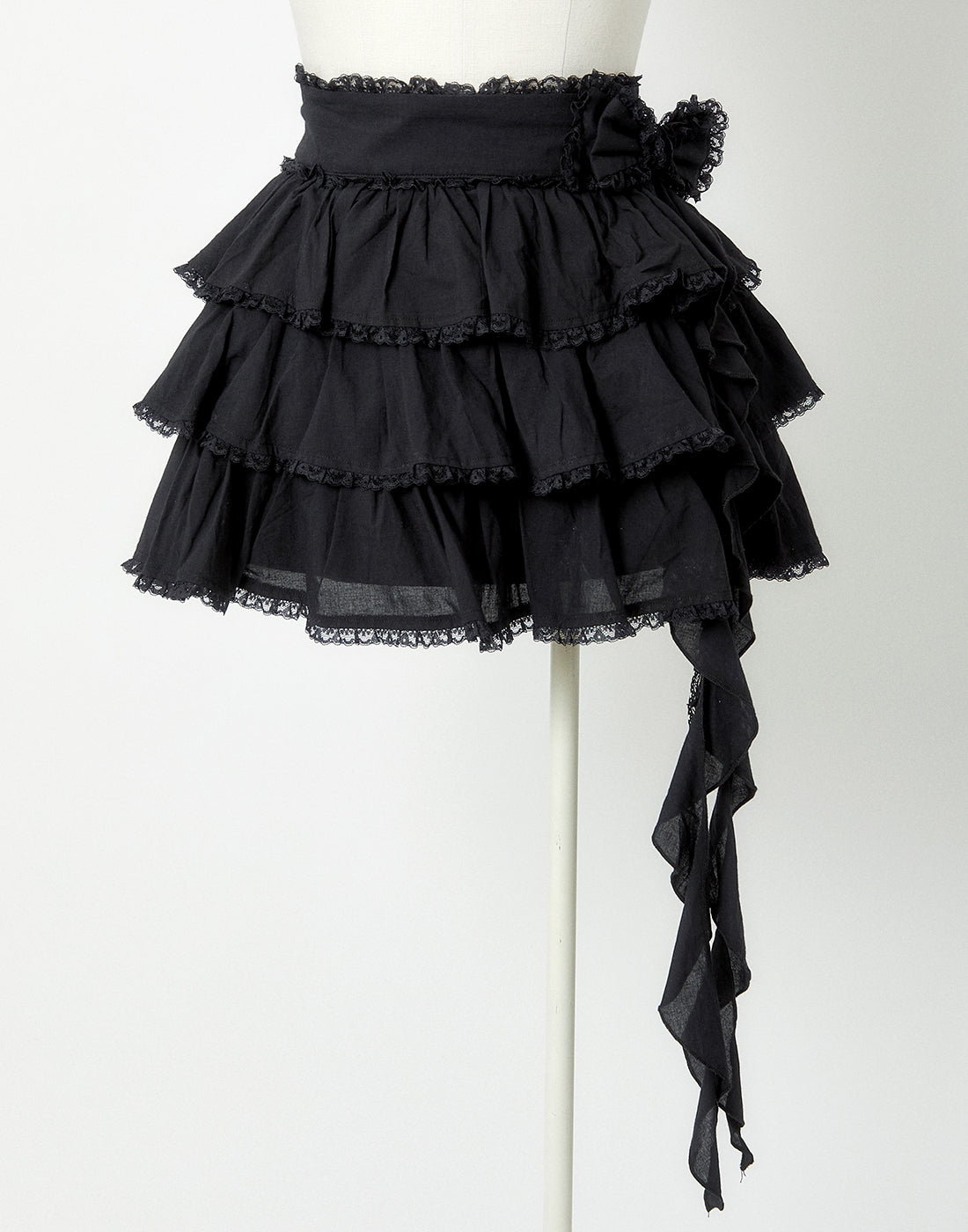 <Deliver in Late September> AVENCHUMU Ruffle frill ribbon tiered skirt