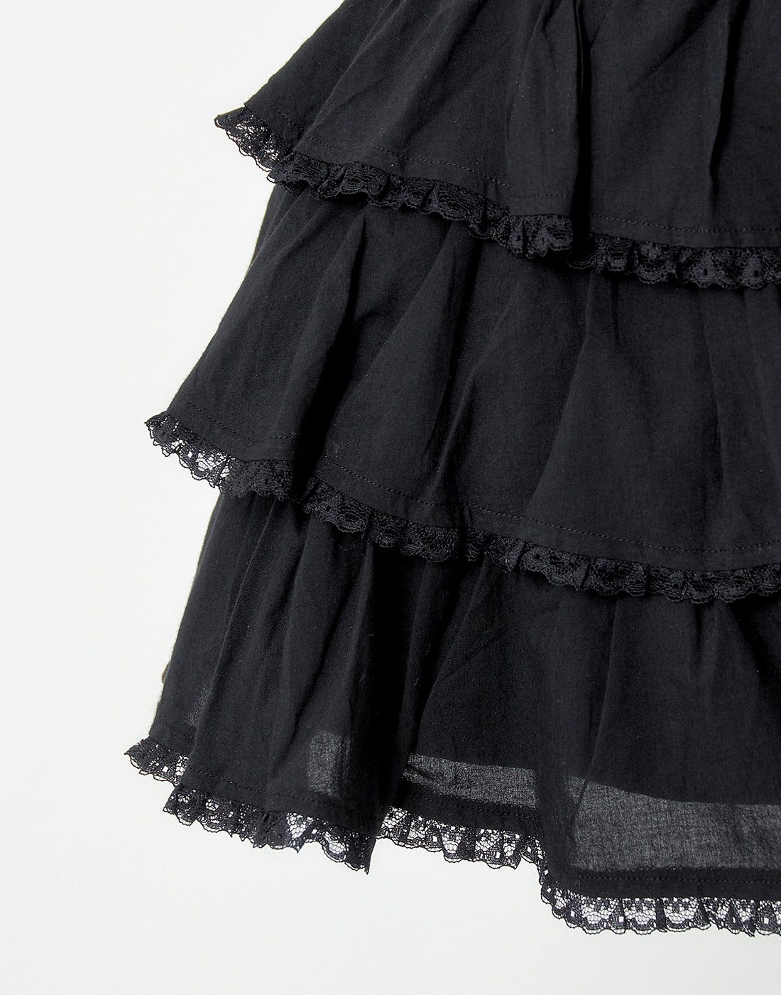 <Deliver in Late September> AVENCHUMU Ruffle frill ribbon tiered skirt