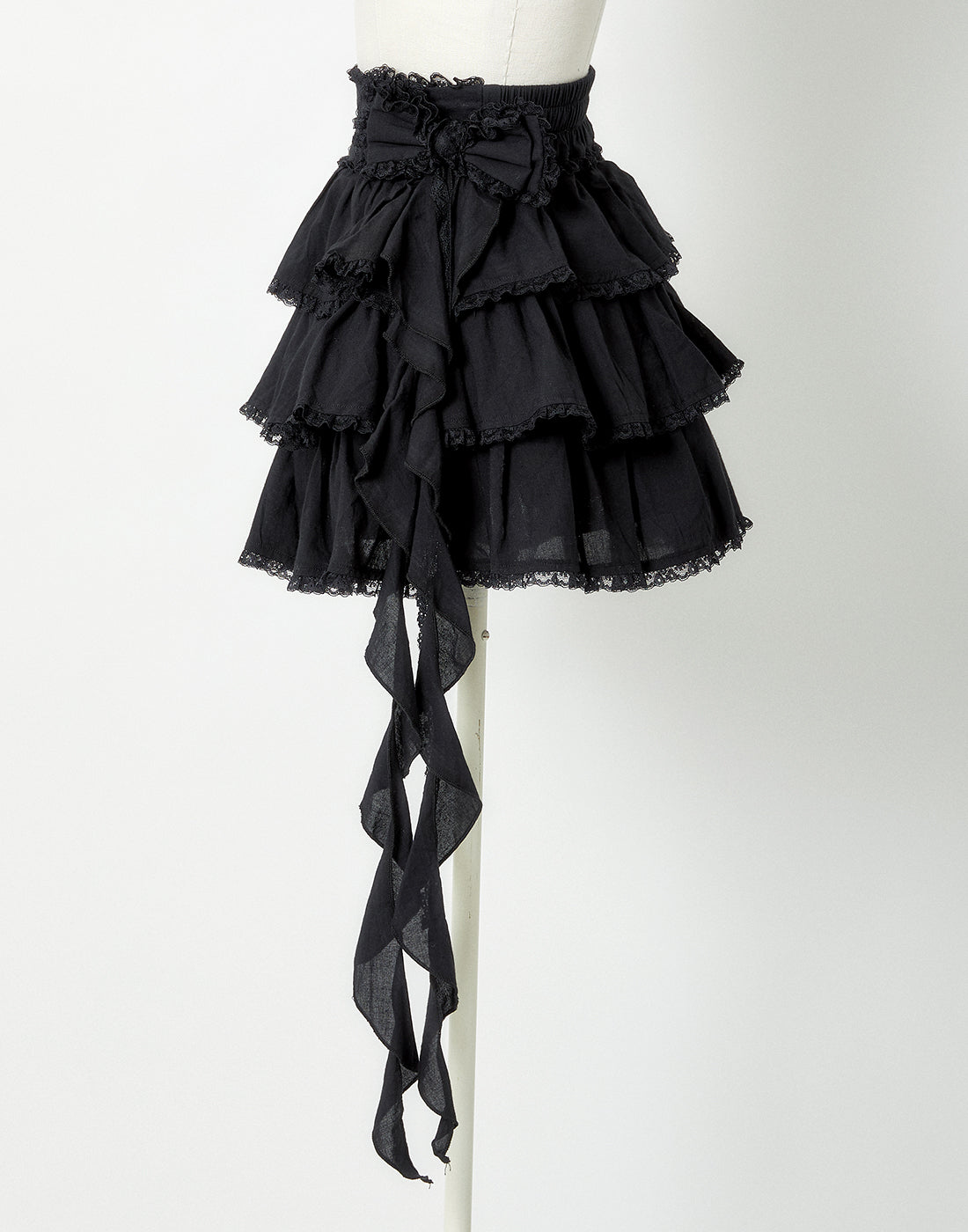 <Deliver in Late September> AVENCHUMU Ruffle frill ribbon tiered skirt