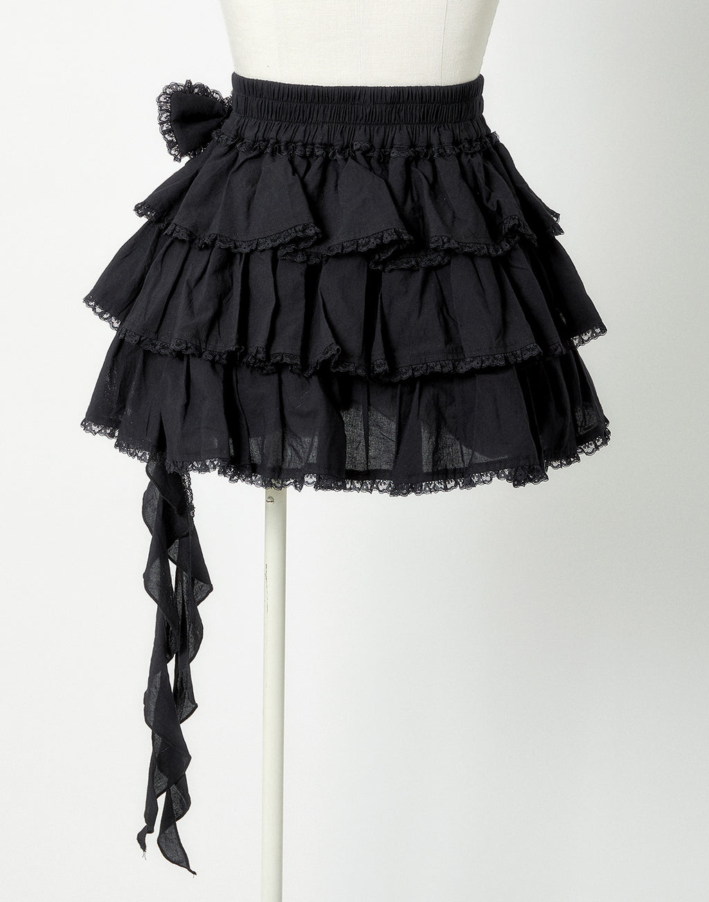 <Deliver in Late September> AVENCHUMU Ruffle frill ribbon tiered skirt