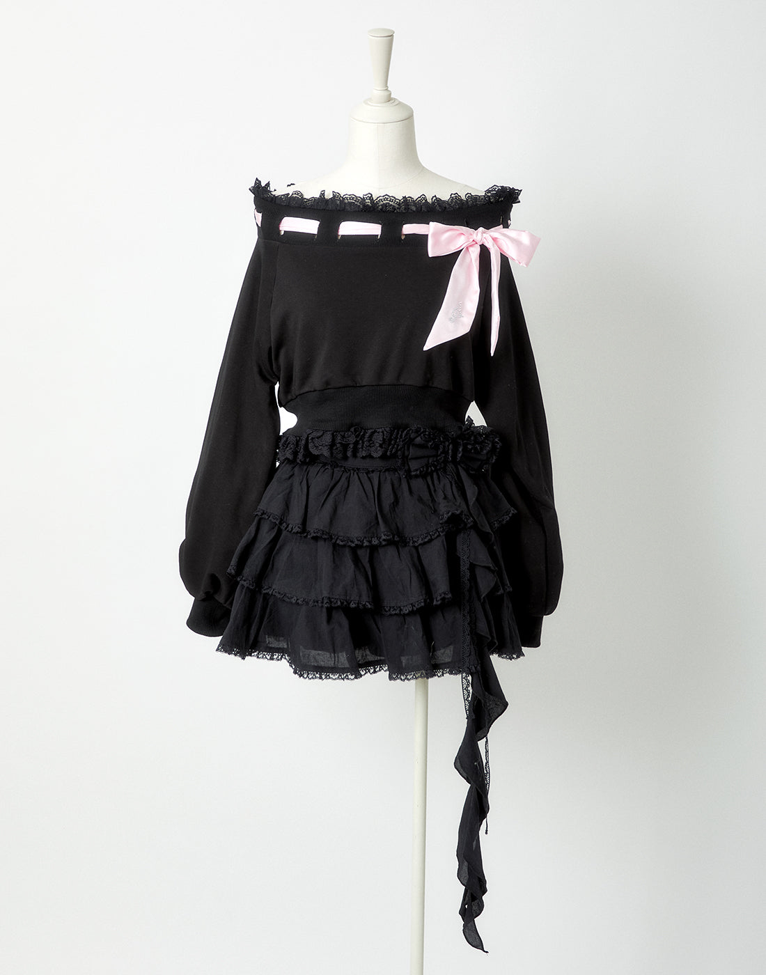 AVENCHUMU Off shoulder satin ribbon tops
