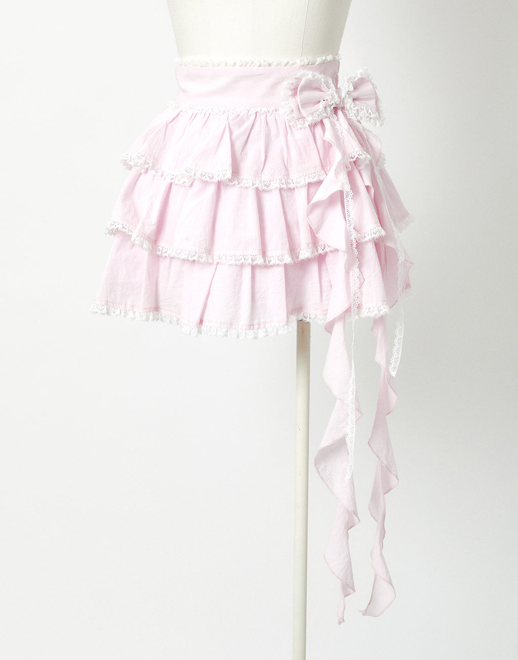 <Deliver in Late September> AVENCHUMU Ruffle frill ribbon tiered skirt