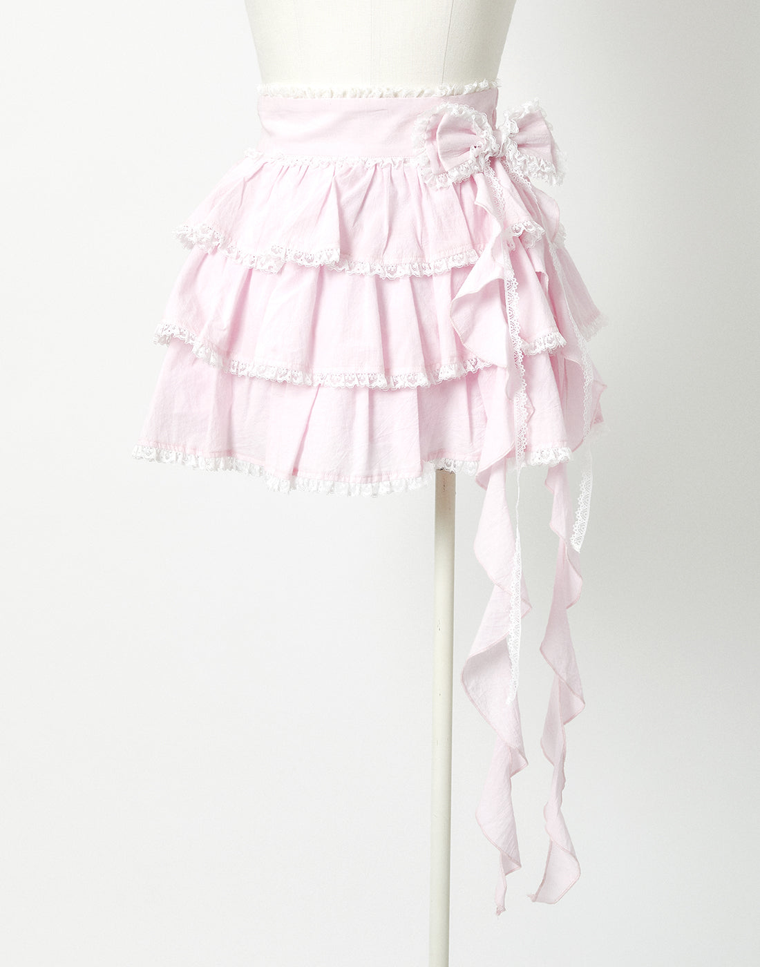<Deliver in Late September> AVENCHUMU Ruffle frill ribbon tiered skirt