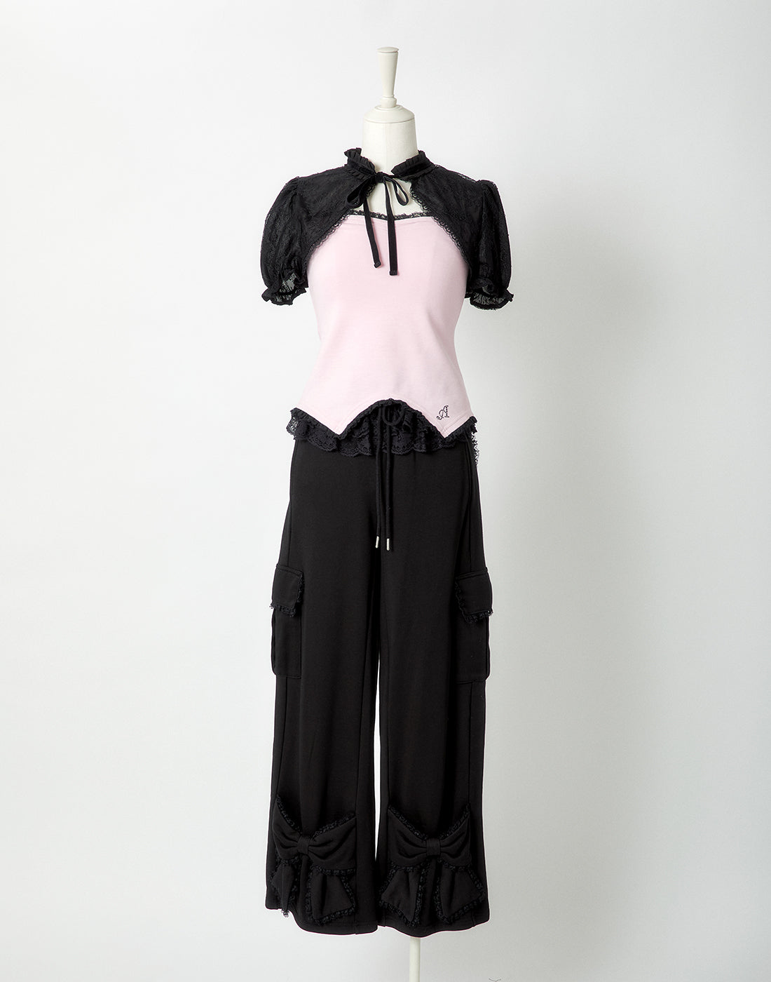<Deliver in Late September> AVENCHUMU Tutu lace sweat ribbon pants