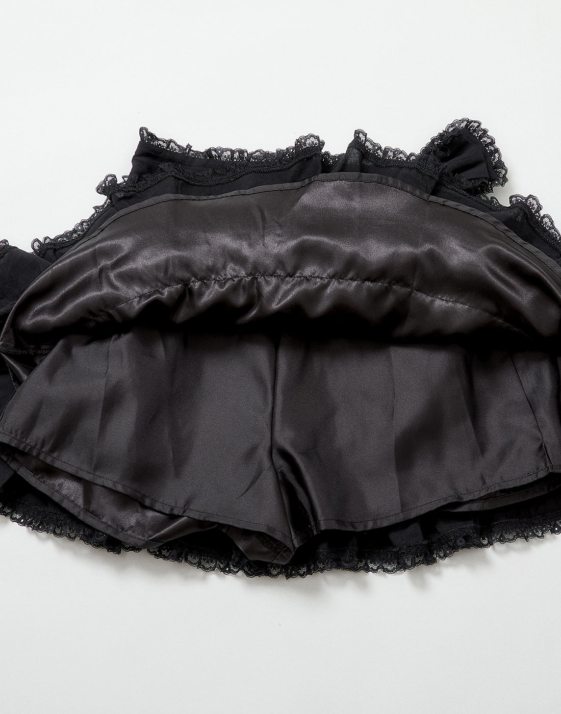 <Deliver in Late September> AVENCHUMU Ruffle frill ribbon tiered skirt