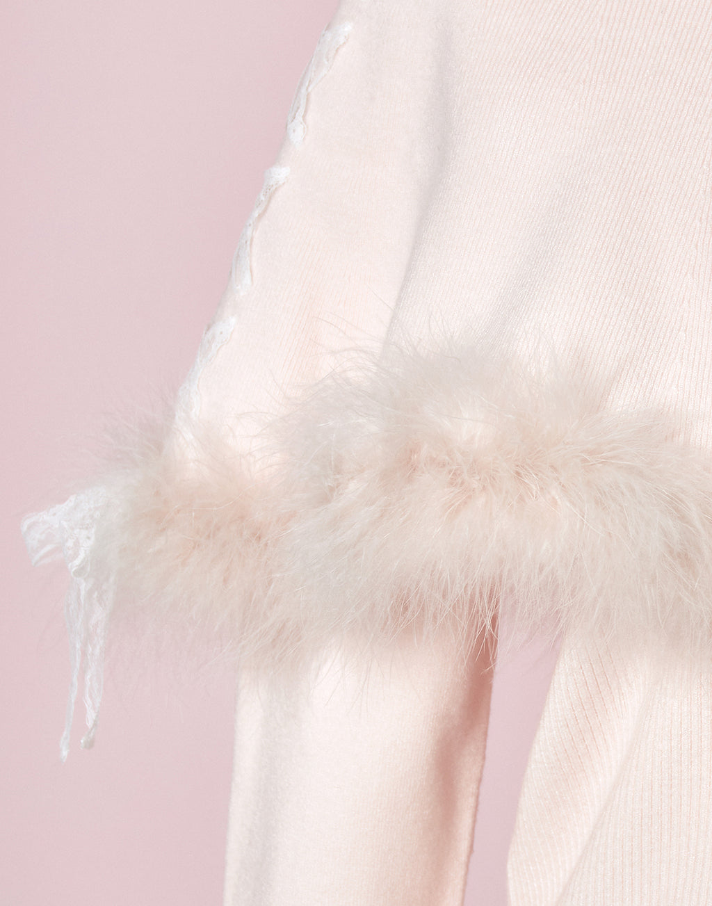 mellfy memory Fluffy lace-up cape Knit Top