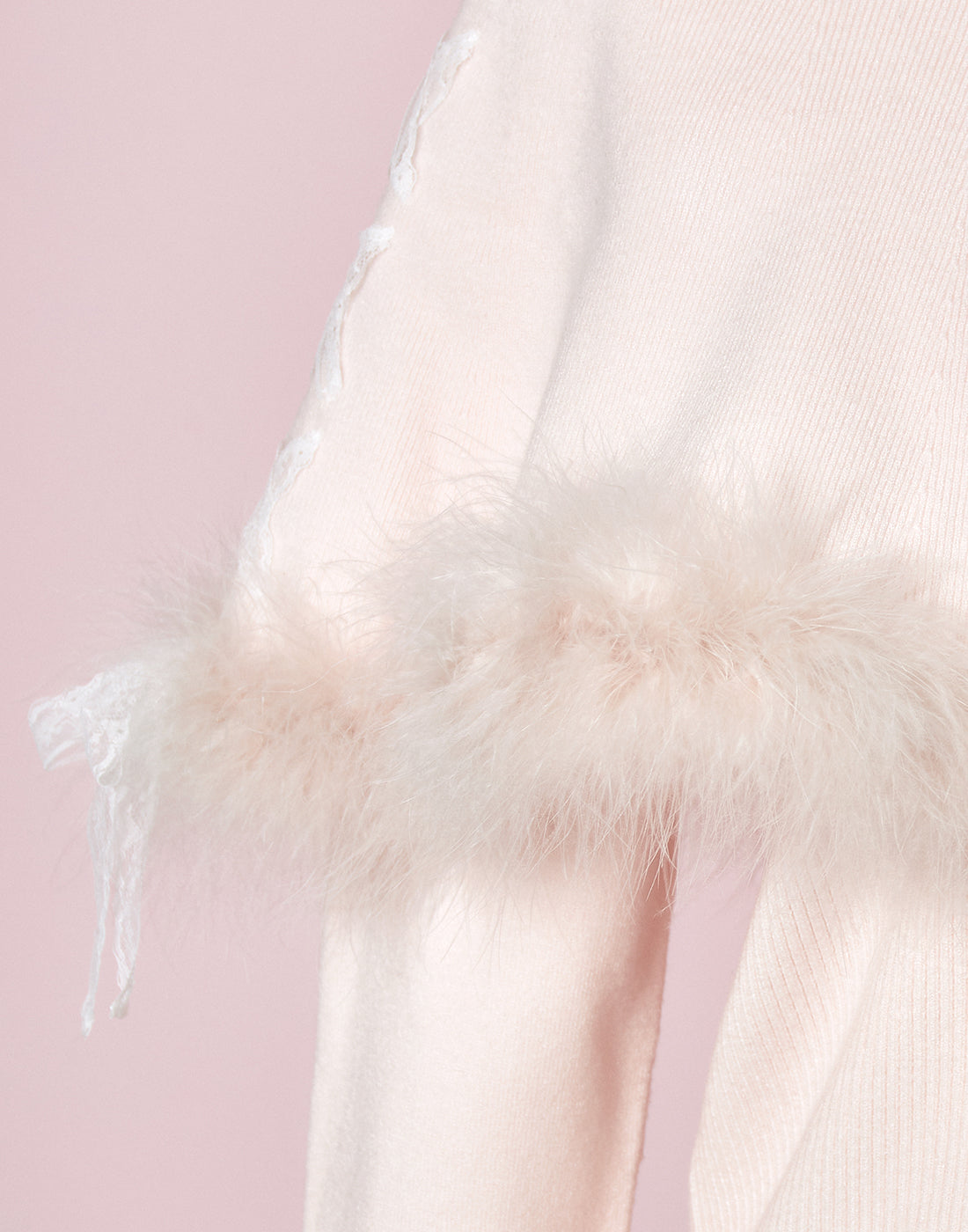 mellfy memory Fluffy lace-up cape Knit Top