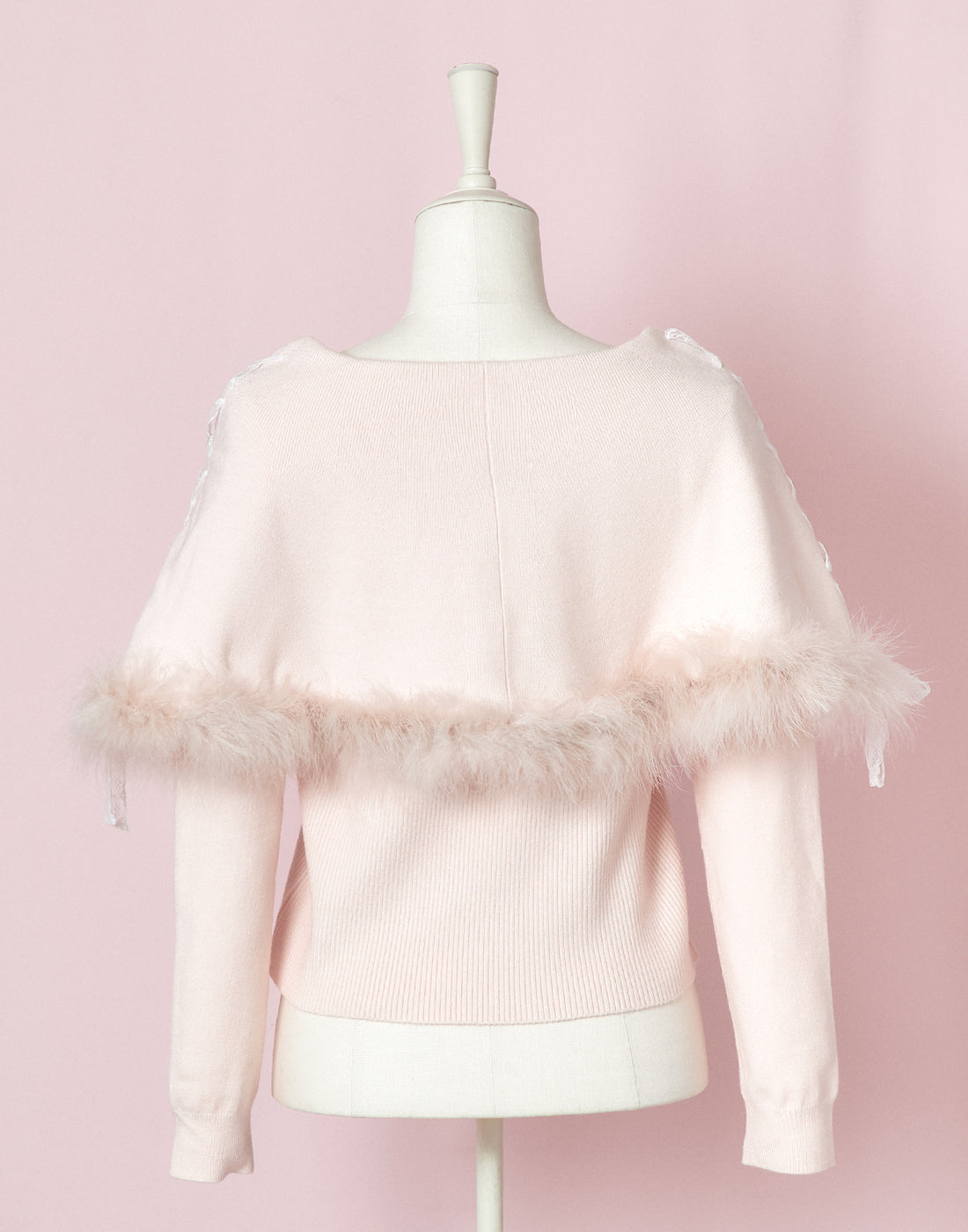 mellfy memory Fluffy lace-up cape Knit Top