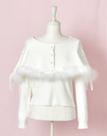 mellfy memory Fluffy lace-up cape Knit Top