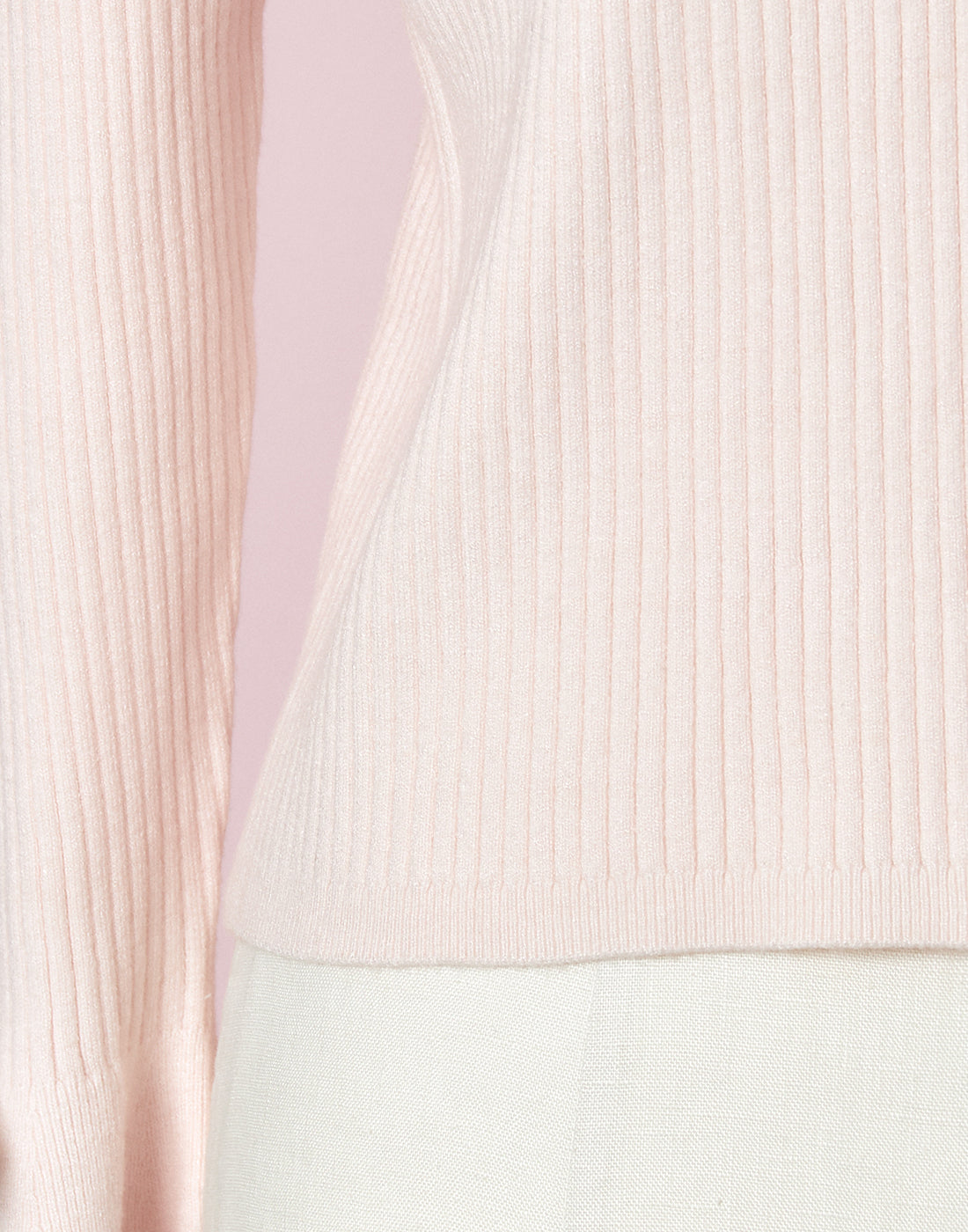 mellfy memory lare sleeve bicolor ribbon Knit Top