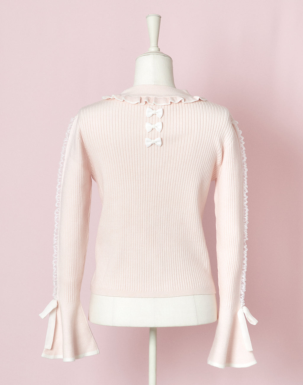 mellfy memory lare sleeve bicolor ribbon Knit Top