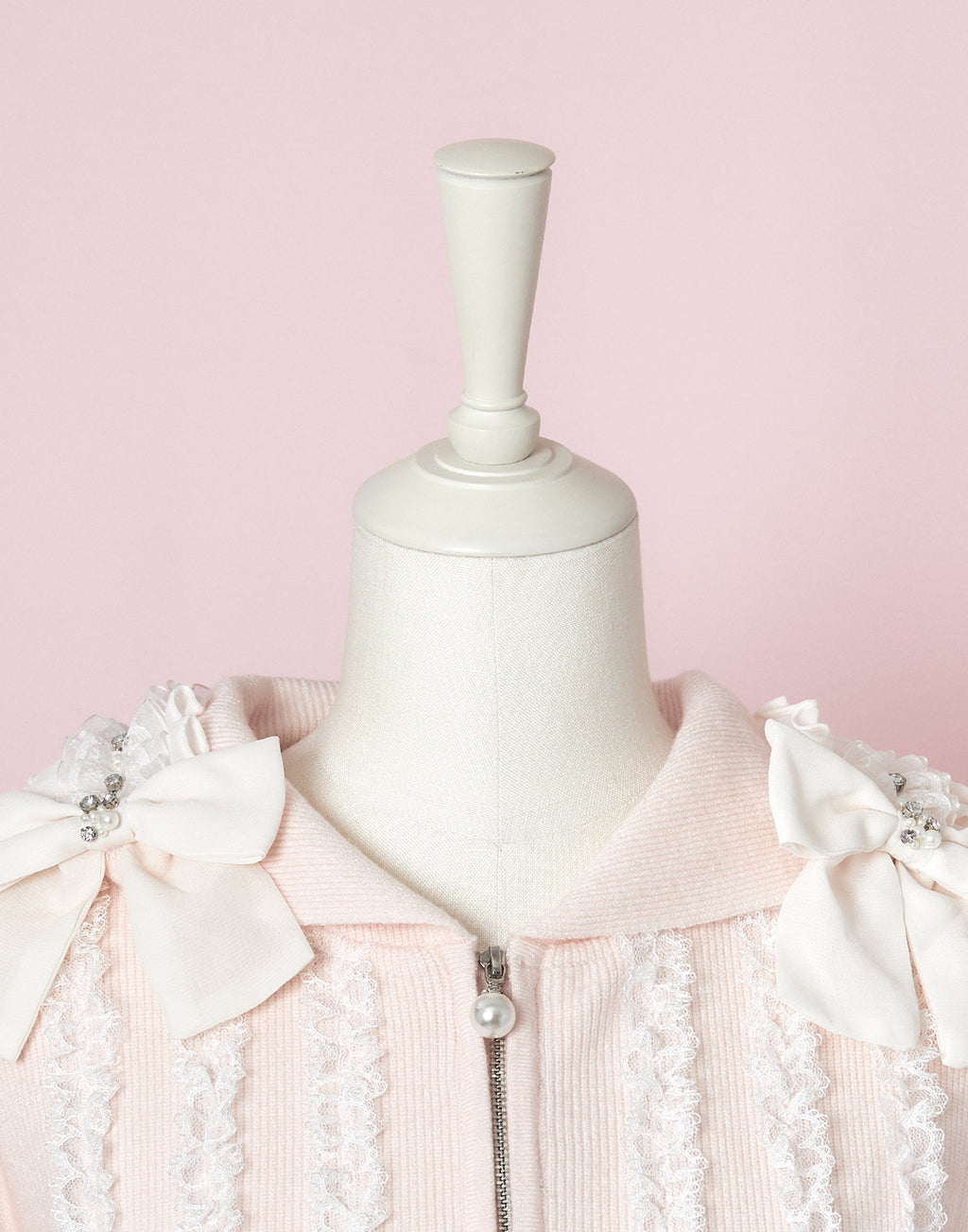 mellfy memory Ribbon ＆ lace ruffle headdress hoodie　