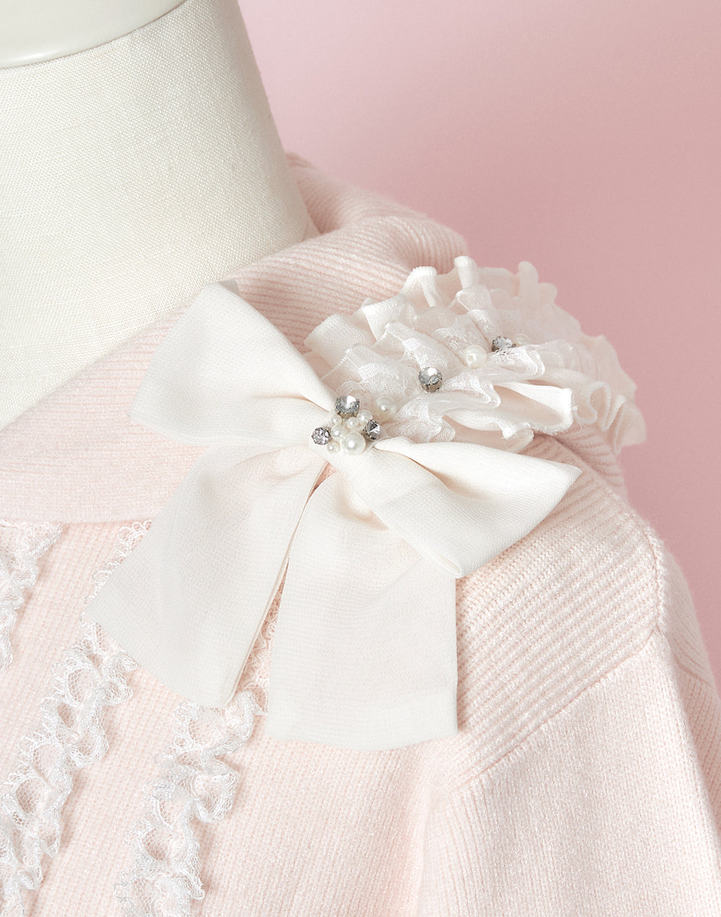 mellfy memory Ribbon ＆ lace ruffle headdress hoodie　