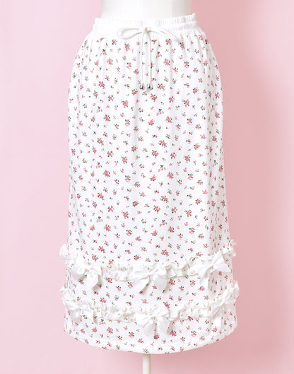 <Deliver In November> Lolime frilly tiny floral Sweat Skirt