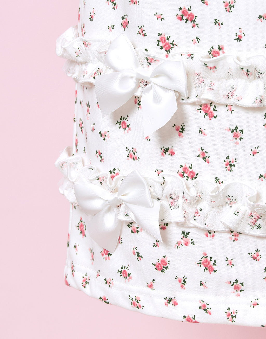 <Deliver In November> Lolime frilly tiny floral Sweat Skirt