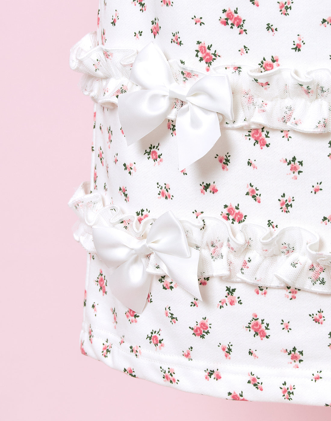 <Deliver In November> Lolime frilly tiny floral Sweat Skirt