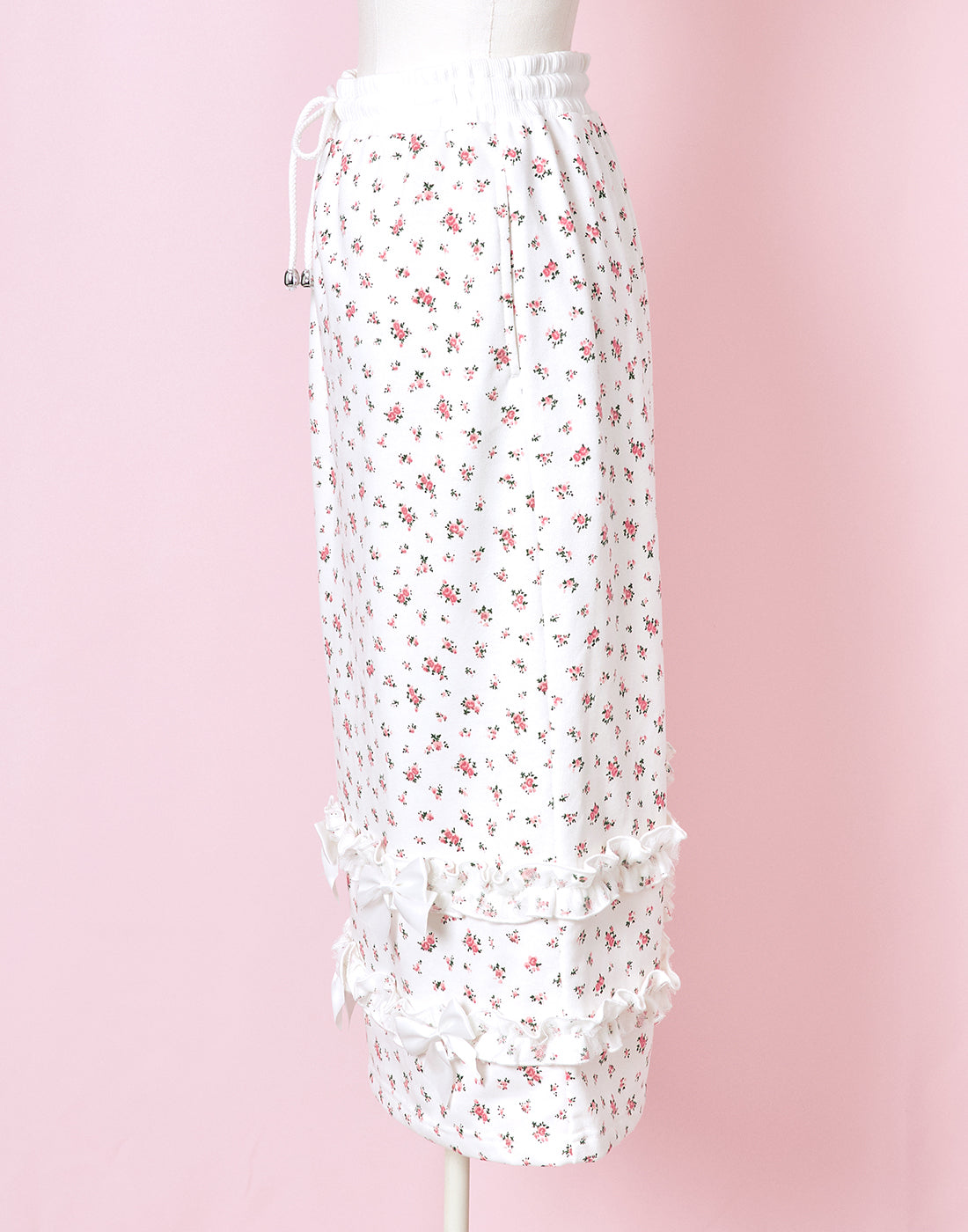 <Deliver In November> Lolime frilly tiny floral Sweat Skirt